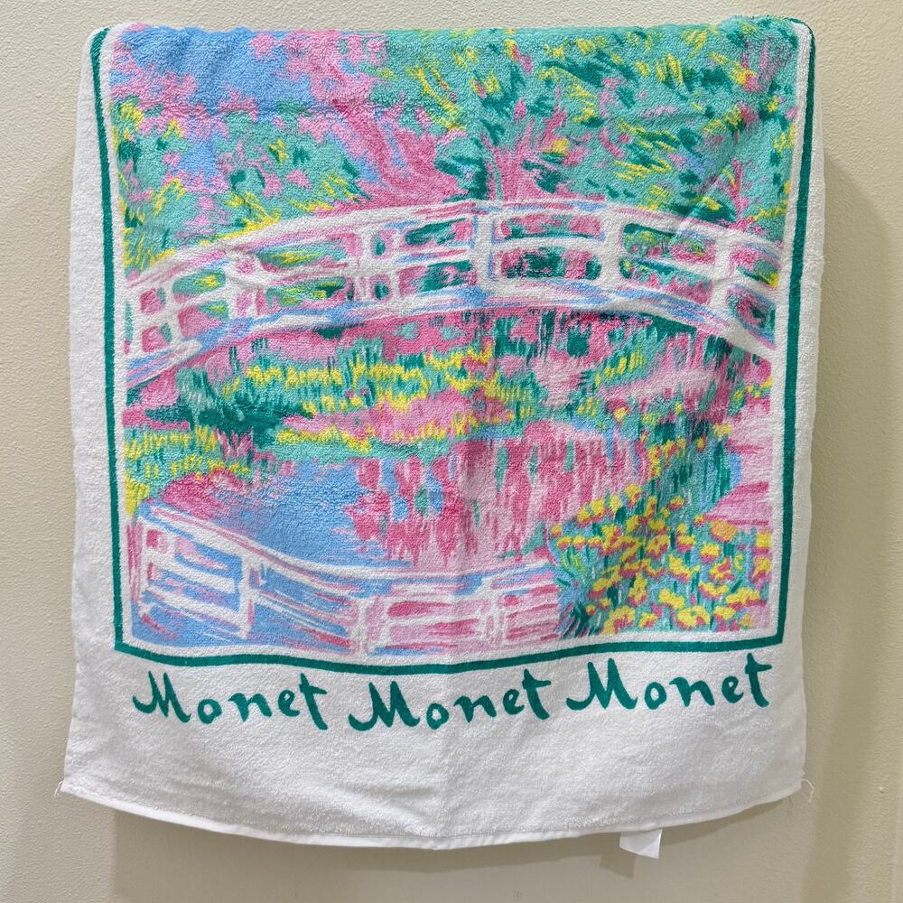 Vintage Hilasal Monet Water Lilies Japanese Bridge Cotton Decorative Bath Towel